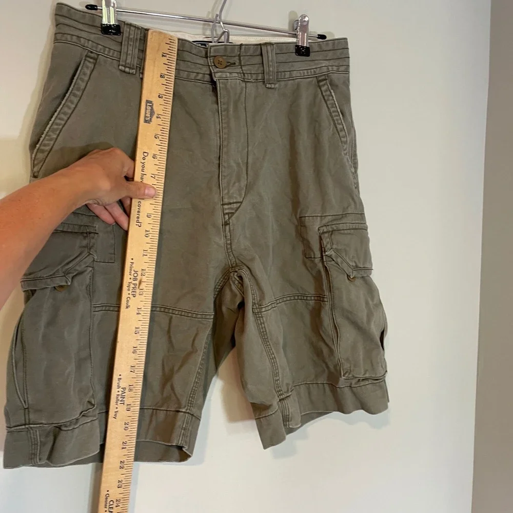 Polo Ralph Lauren Mens Khaki Green Classic‎ Polo Chino Cargo Shorts 32 Utility